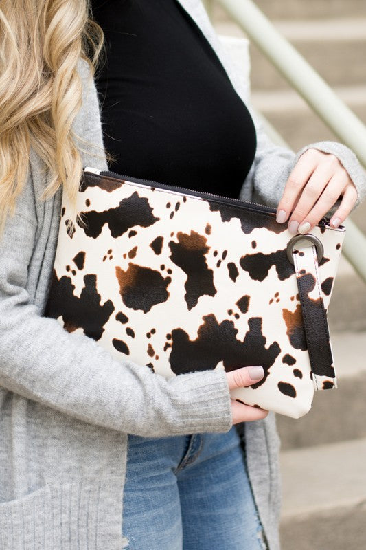 Cow Print Oversized Clutch