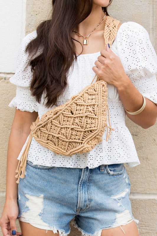 Macrame Sling Bag Macrame Crossbody Macrame Shoulder Bag Adjustable Ma Fraysfield Collections