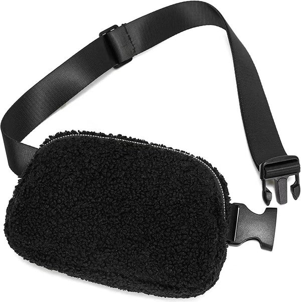 Boucle Sherpa Crossbody Sling Belt Bag-Fanny Bag