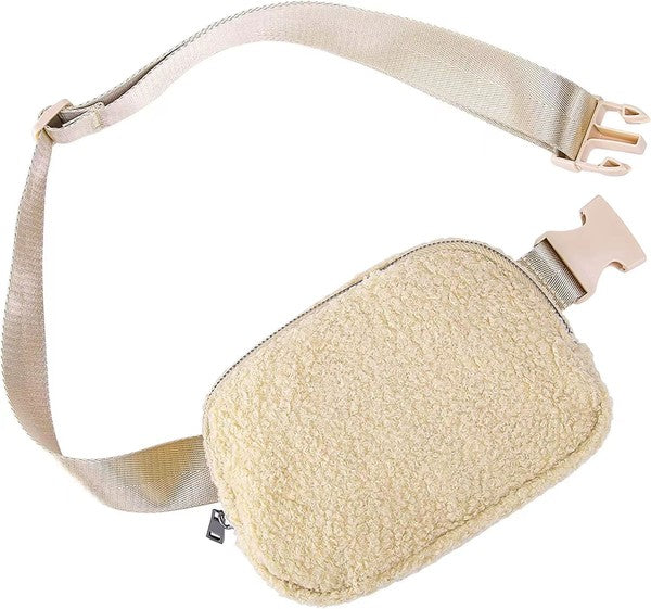 Boucle Sherpa Crossbody Sling Belt Bag-Fanny Bag