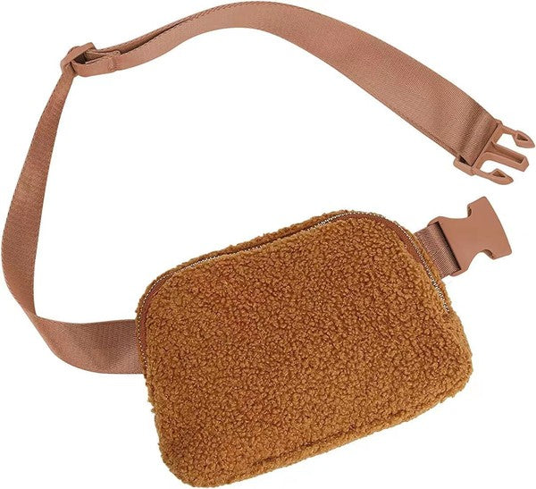 Boucle Sherpa Crossbody Sling Belt Bag-Fanny Bag