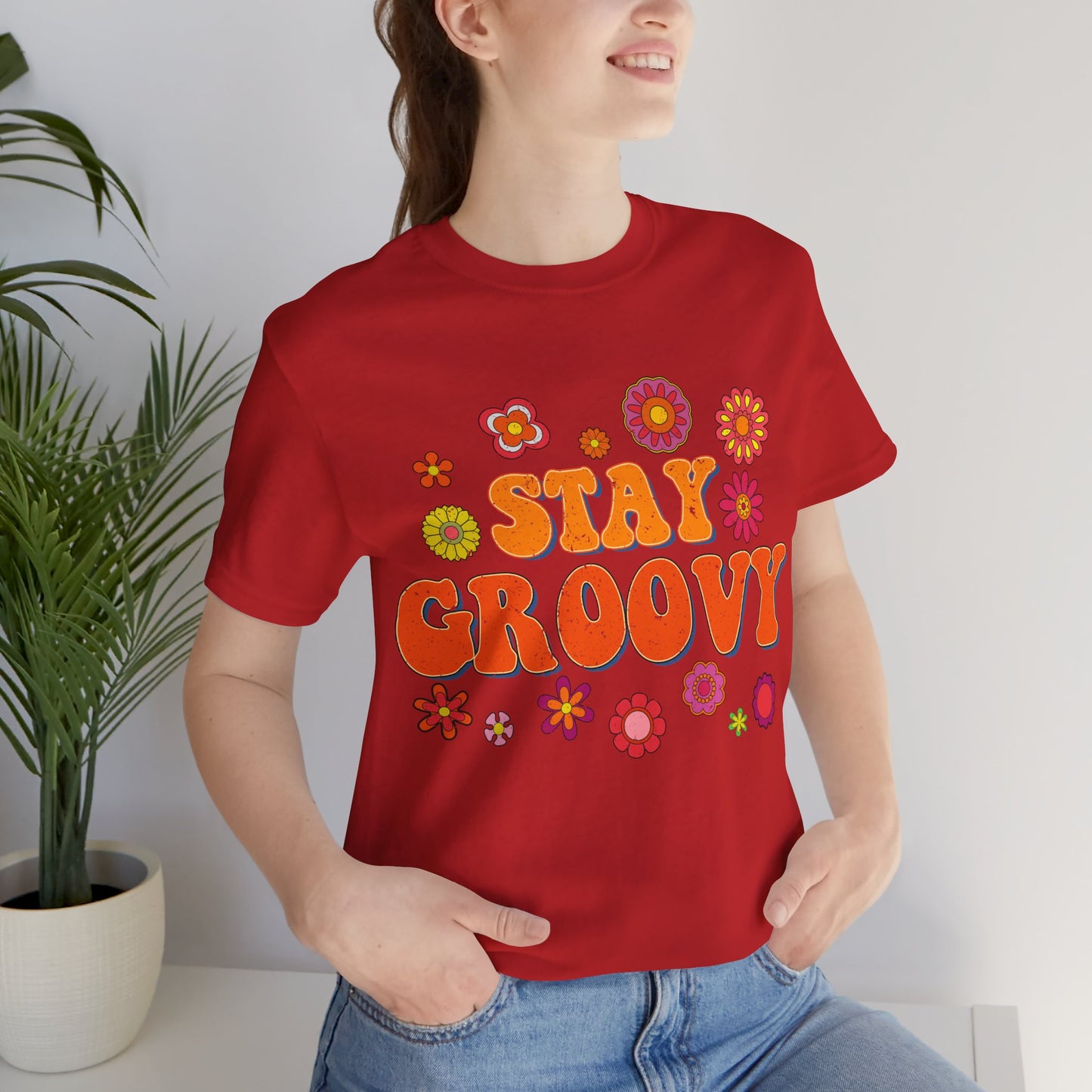 Stay Groovy Vintage Unisex Jersey Short Sleeve Tee Hippie T Shirt Boho Tee Gender Neutral Women's Men's Youth