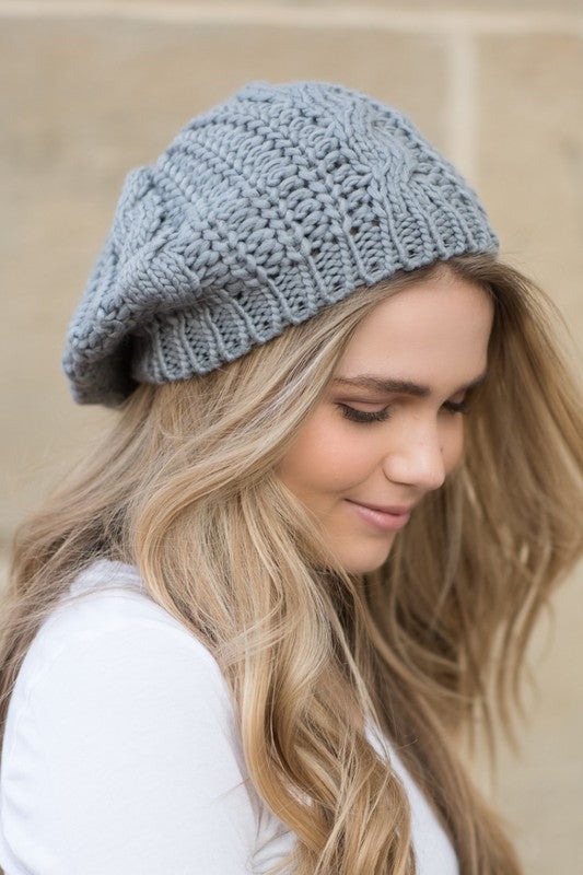 Knit Slouchy Beret-Hat