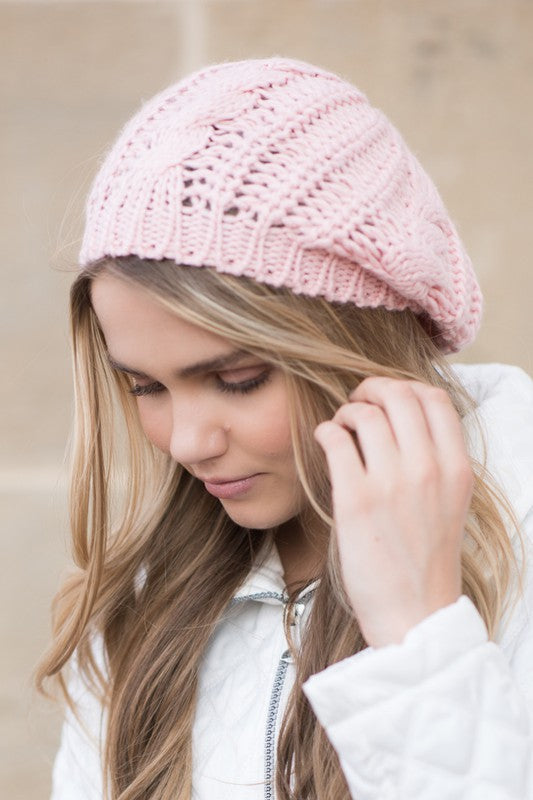 Knit Slouchy Beret-Hat