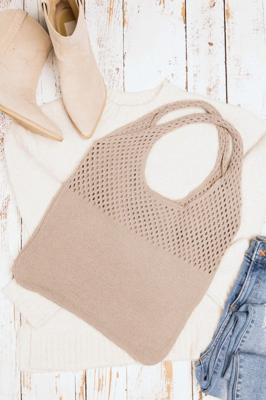 Boho Knit Hobo Bag