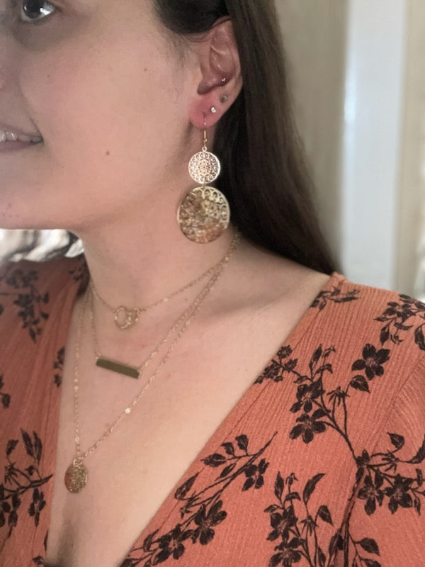 Gold Dangle Boho Earrings
