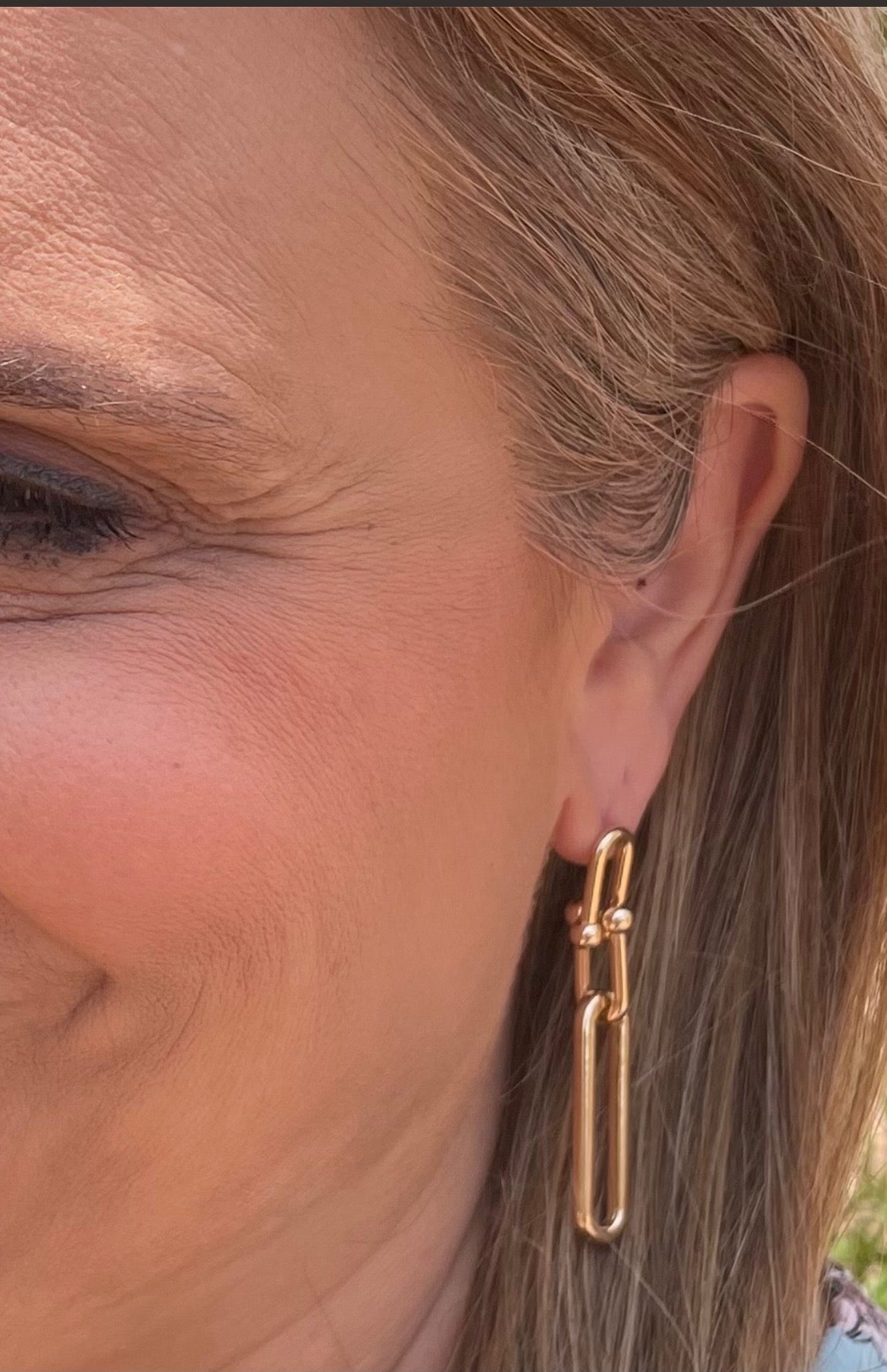 Silver Paperclip Chainlink Drop Earrings