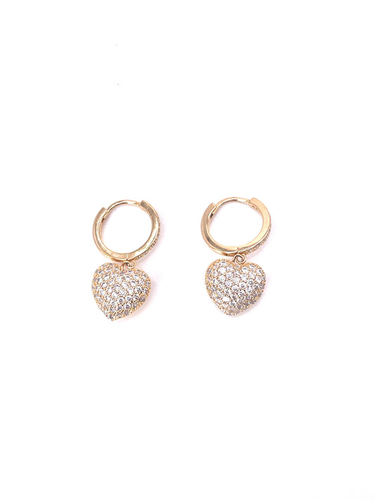 Minimalist Gold Heart Huggie Earrings