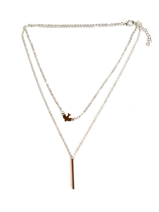 Silver Dove Layered Necklace