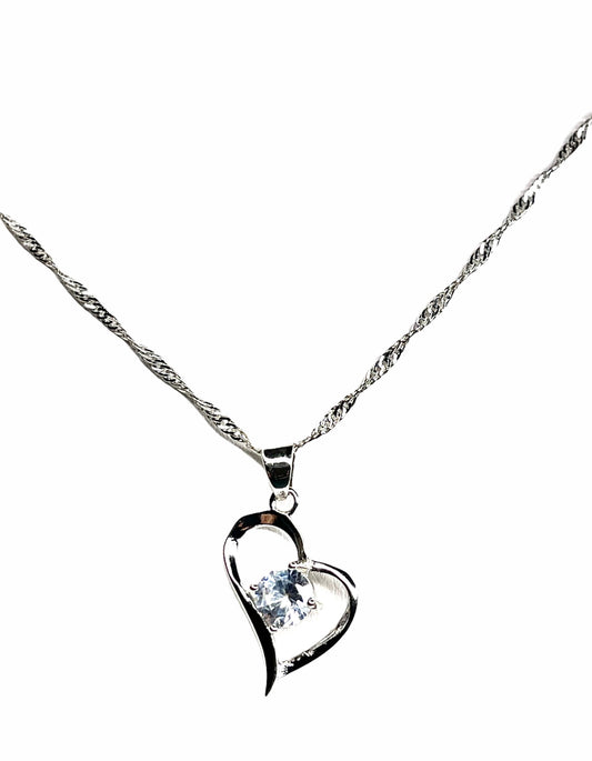 Sterling Silver Heart Pendant Necklace