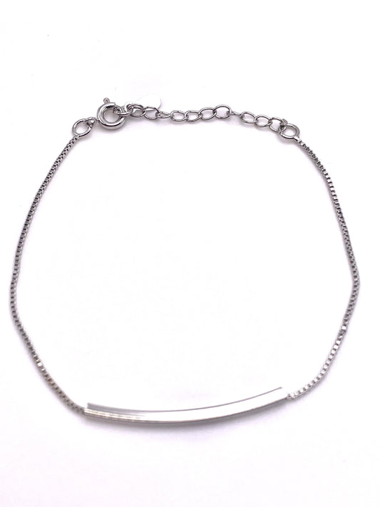 Sterling Silver Dainty Boho Tube Box Bracelet