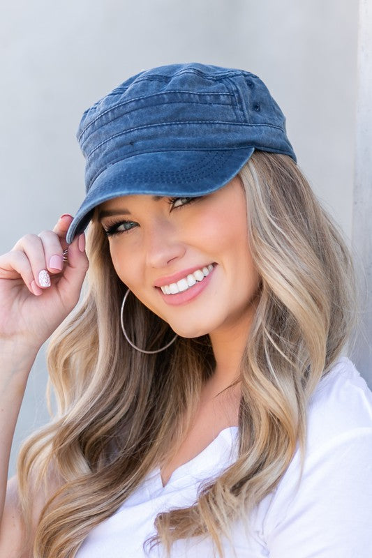 Denim Baseball Cap Distressed-Cadet Ball Cap-Hat