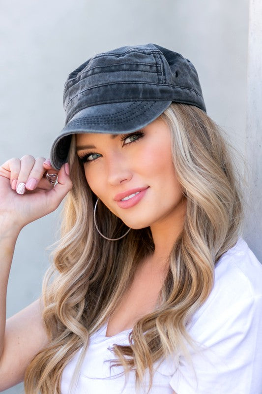 Denim Baseball Cap Distressed-Cadet Ball Cap-Hat