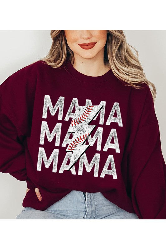 Mama Sweatshirt Baseball Fleece