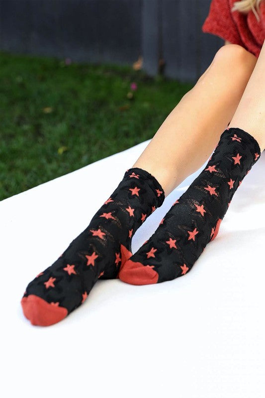 Ankle Socks-Embroidered Star