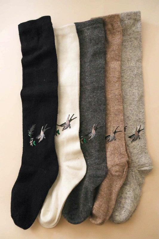 Knee High Hummingbird Socks