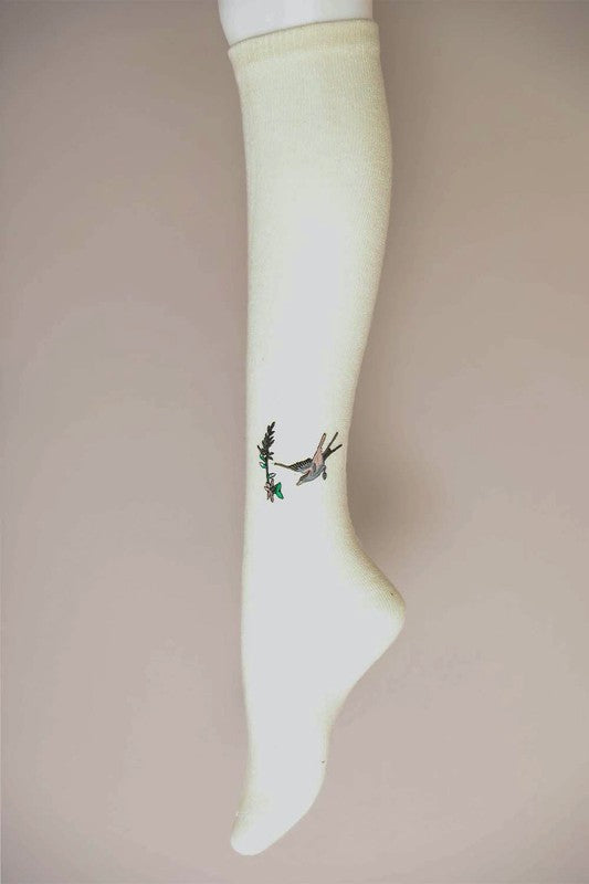 Knee High Hummingbird Socks