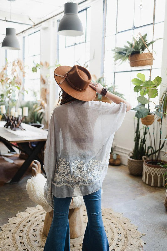 Kimono Floral Embroidered