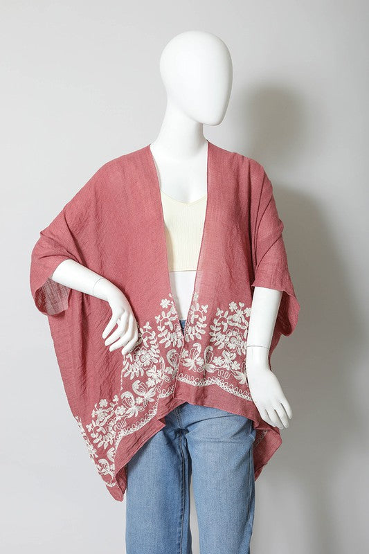 Kimono Floral Embroidered