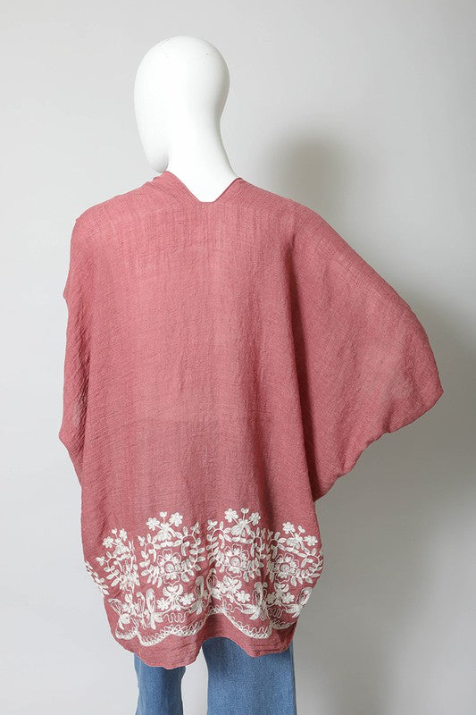 Kimono Floral Embroidered