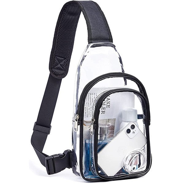 Clear Stadium Sling Bag-Stadium Shoulder Bag-Transparent Bag