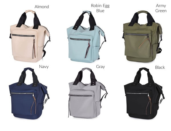 Nylon Backpack-Top Handle Tote-Messenger Bag-Book Bag