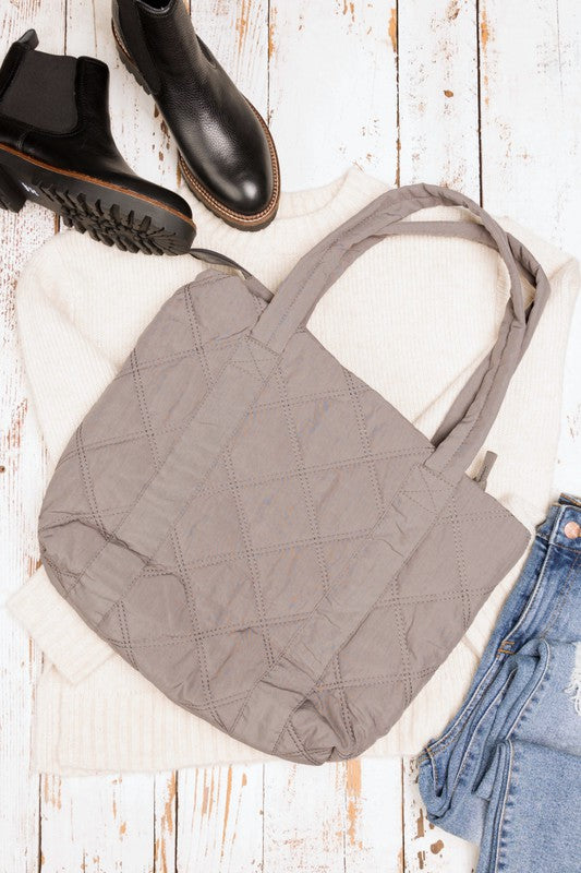 Quilted Puffer Messenger Bag-Tote-Handbag