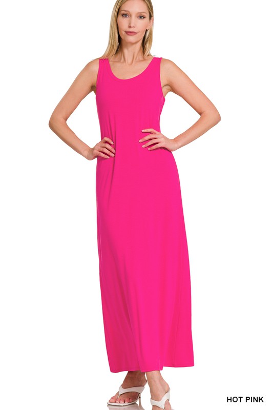 Maxi Dress Sleeveless Flared Scoop Neck