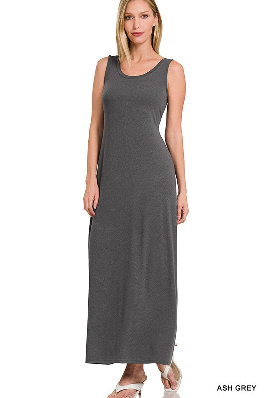 Maxi Dress Sleeveless Flared Scoop Neck