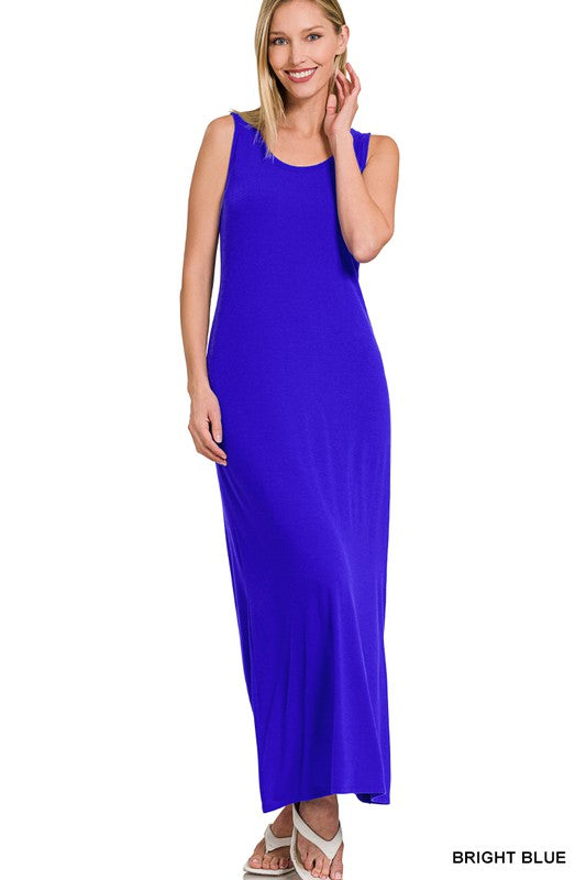 Maxi Dress Sleeveless Flared Scoop Neck