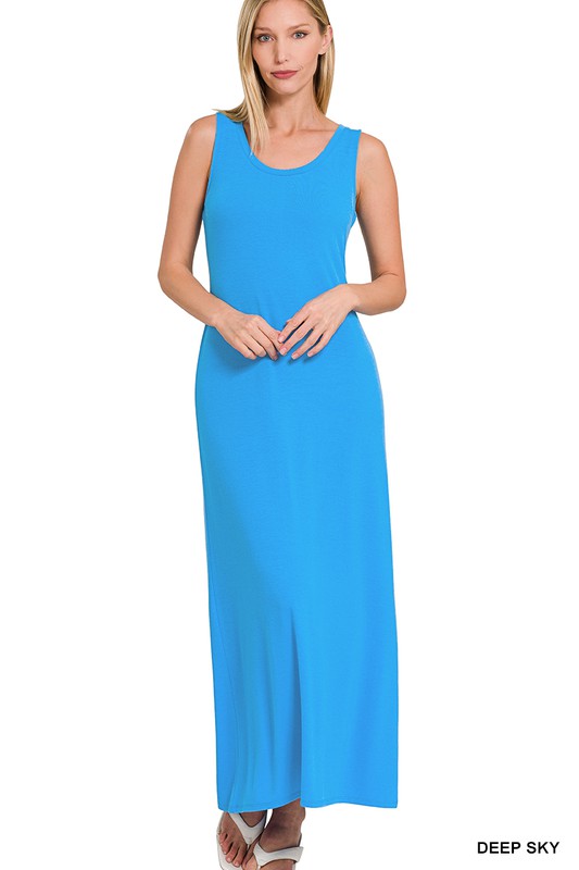 Maxi Dress Sleeveless Flared Scoop Neck