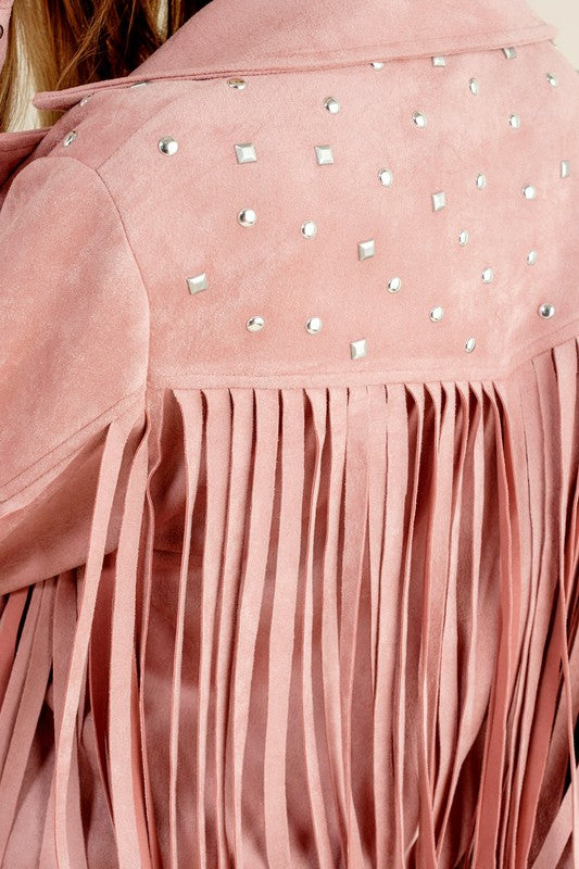 Fringe Western Jacket-Studded Fringe Jacket