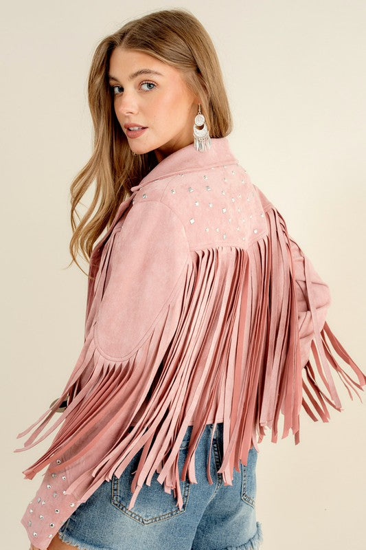 Fringe Western Jacket-Studded Fringe Jacket