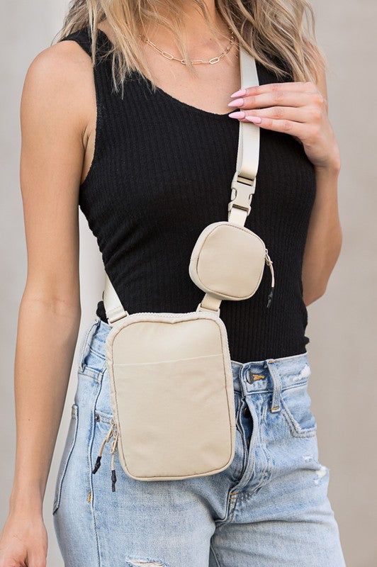 Nylon Crossbody with Coin Pouch-Shoulder Bag-Compact Crossbody-Sling Bag