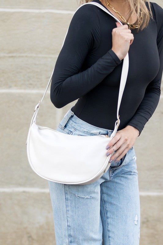 Vegan Leather Crescent Sling Crossbody