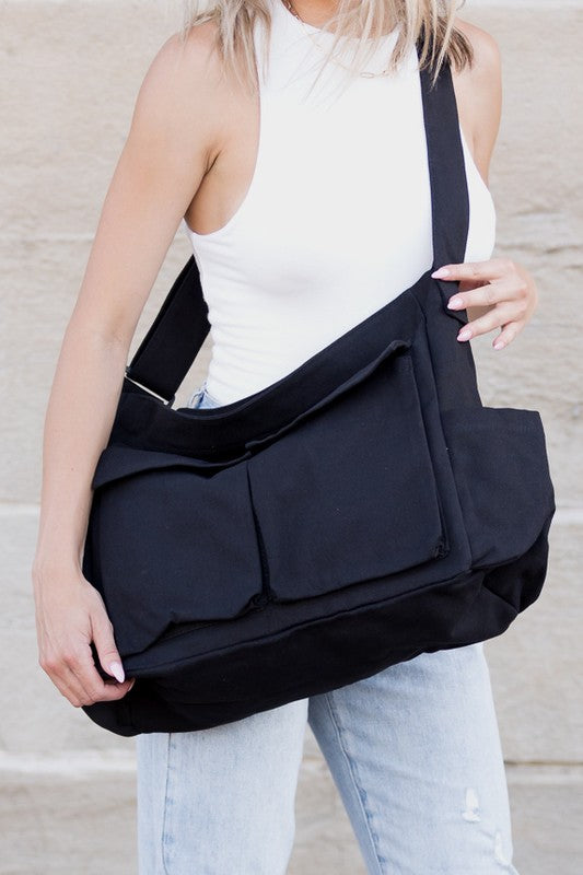 Canvas Messenger Bag Oversized