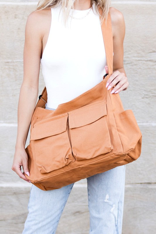 Canvas Messenger Bag Oversized