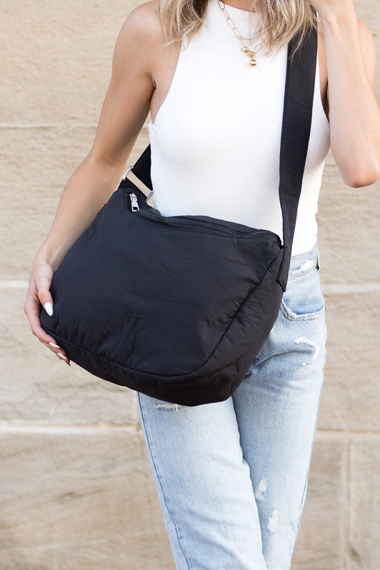 Nylon Messenger Oversized Bag-Athleisure Bag-Gym Bag-Shoulder Bag