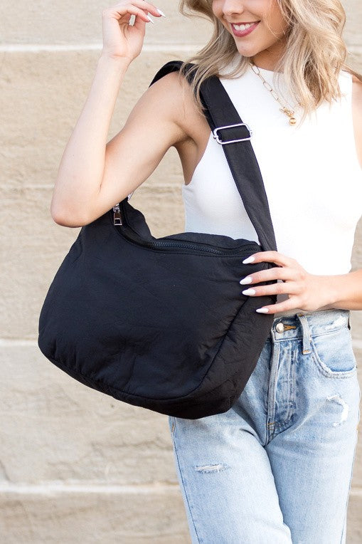 Nylon Messenger Oversized Bag-Athleisure Bag-Gym Bag-Shoulder Bag