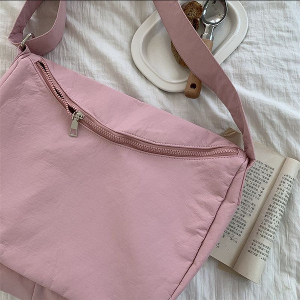 Nylon Messenger Oversized Bag-Athleisure Bag-Gym Bag-Shoulder Bag