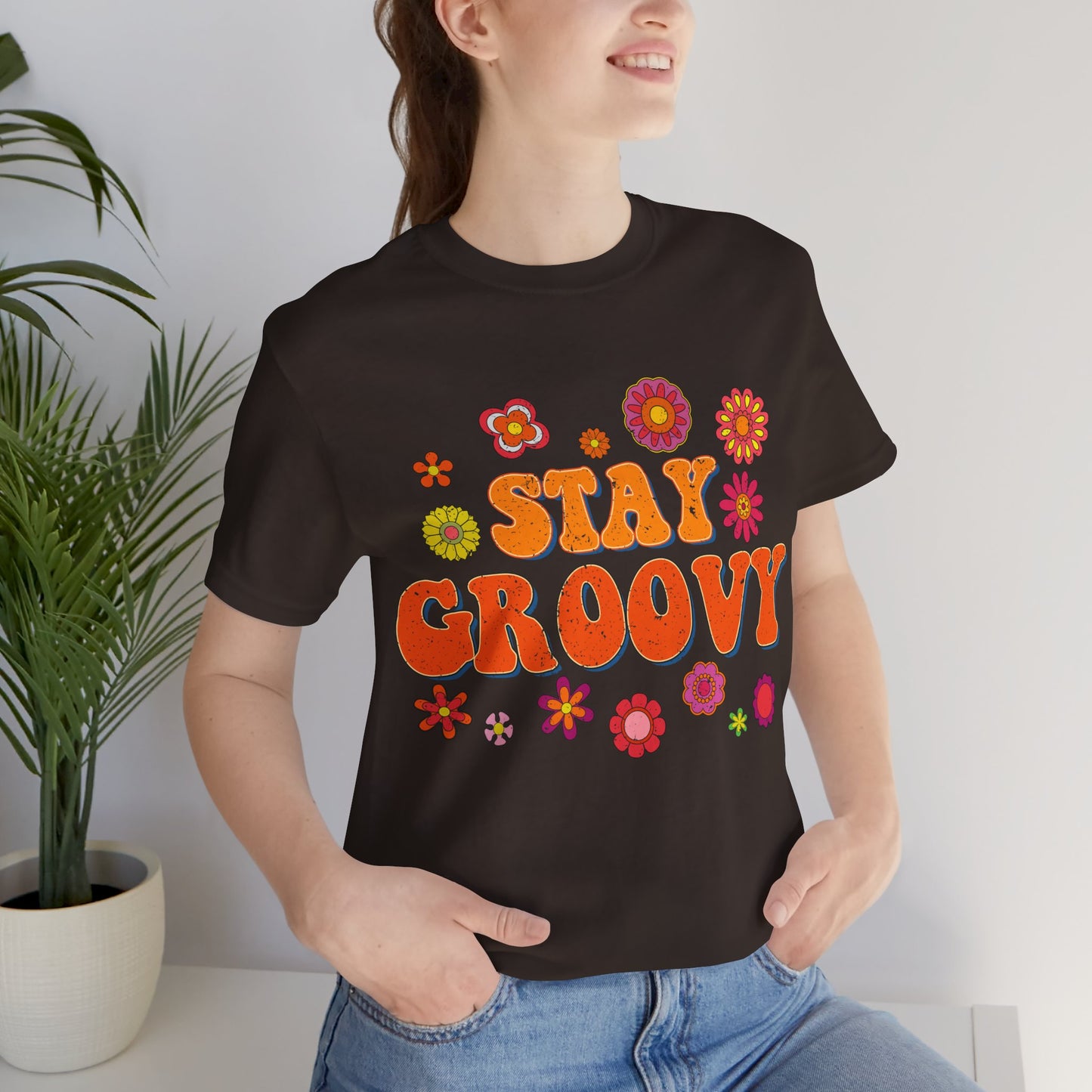 Stay Groovy Vintage Unisex Jersey Short Sleeve Tee Hippie T Shirt Boho Tee Gender Neutral Women's Men's Youth