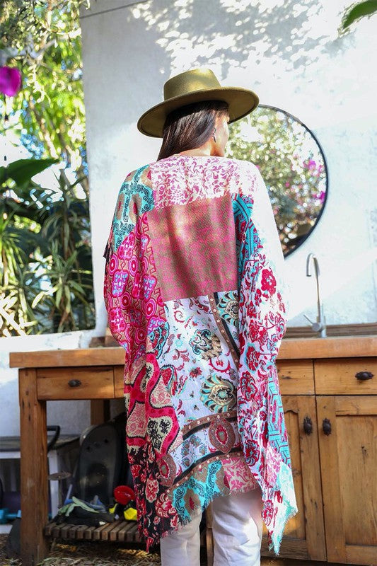 Bohemian Kimono Floral Patchwork