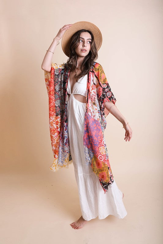 Bohemian Kimono Floral Patchwork