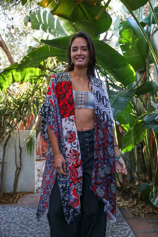 Bohemian Kimono Floral Patchwork