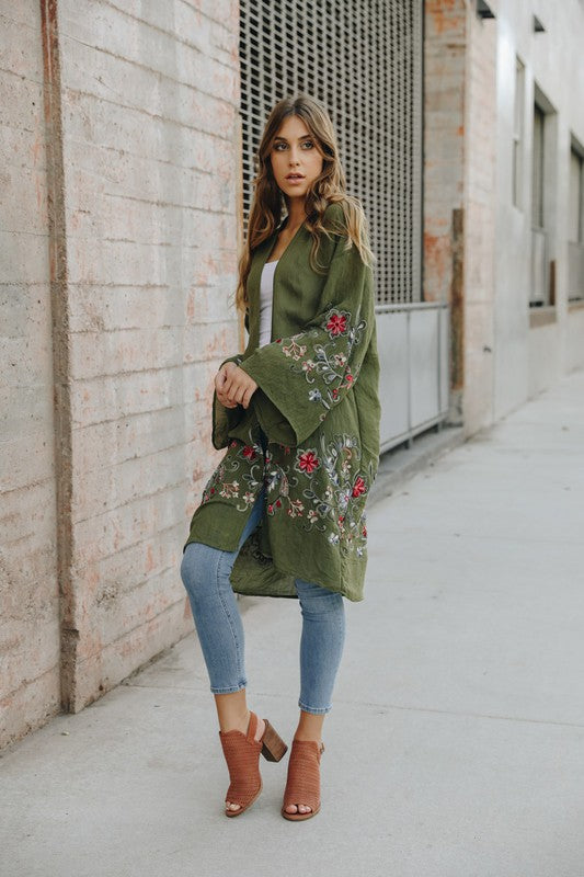 Kimono Floral Long