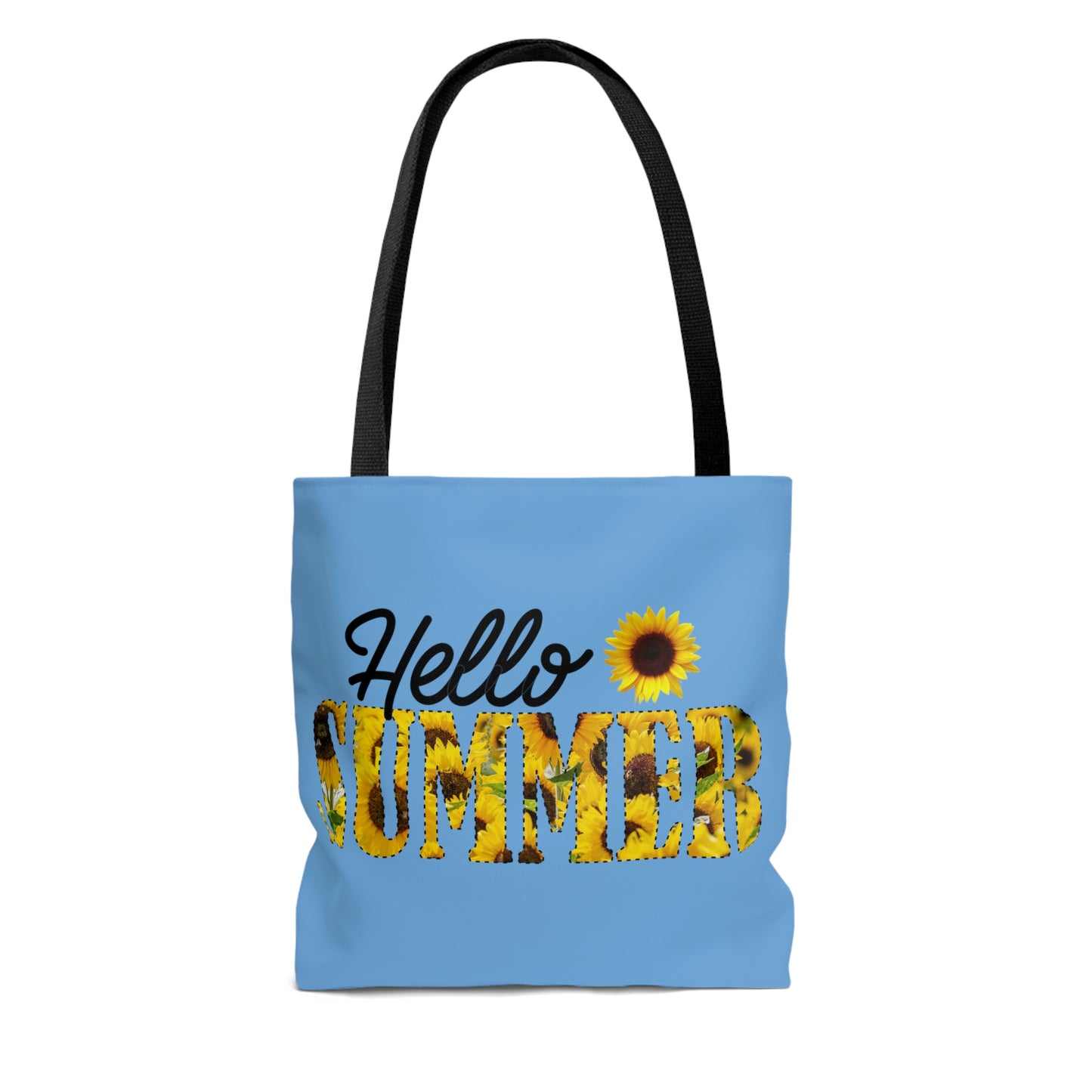 Hello Summer Sunflower AOP Tote Bag Women's Tote Bag Unisex Tote Bag Gender Neutral Tote