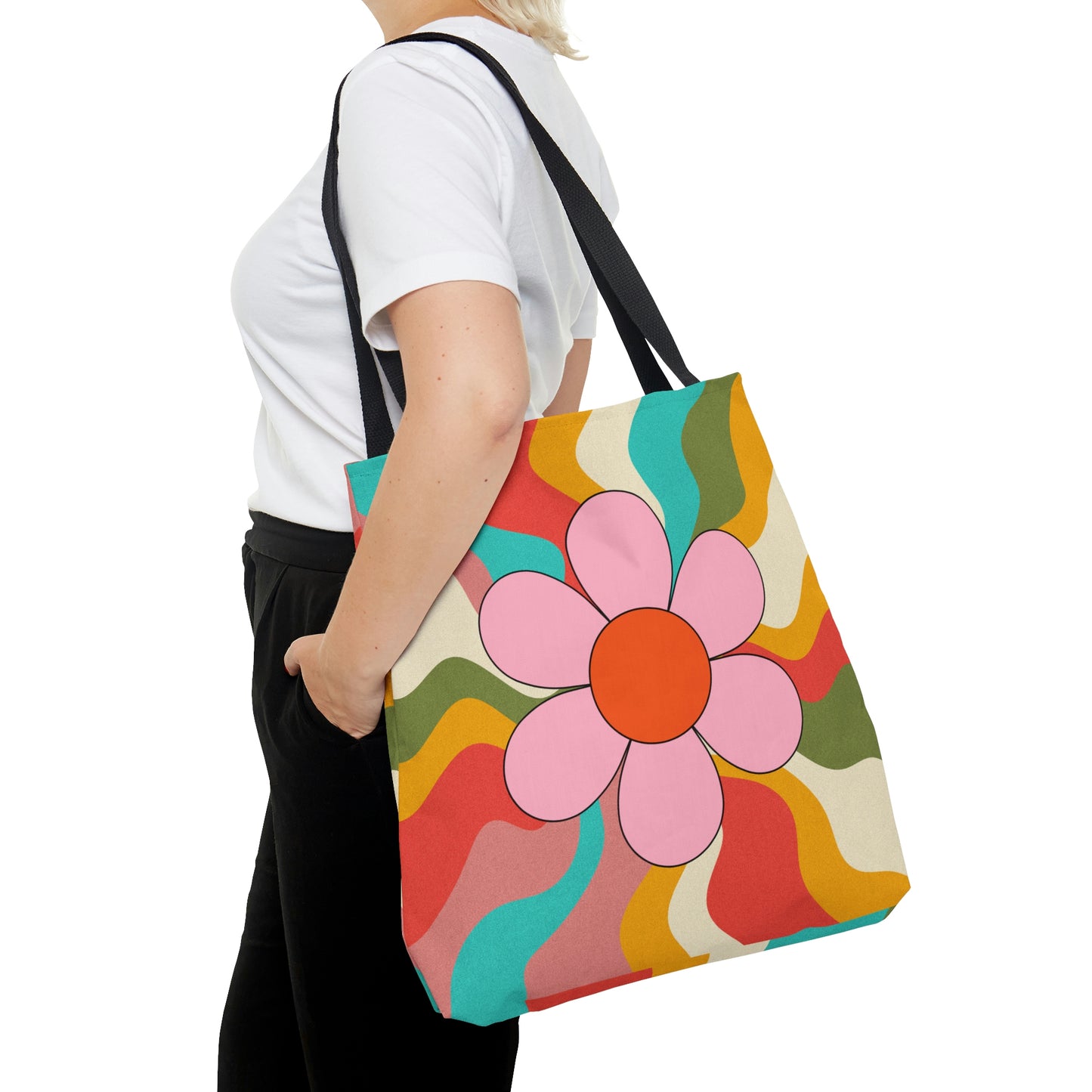 Flower Tote AOP Psychedelic Tote Bag Abstract Tote All Purpose 3D Tote Summer Tote Spring