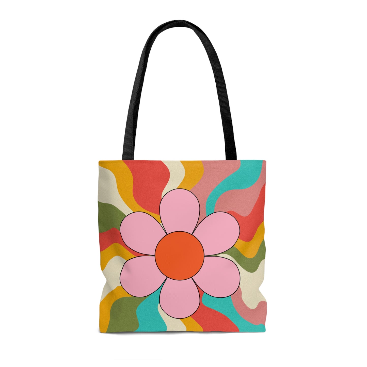 Flower Tote AOP Psychedelic Tote Bag Abstract Tote All Purpose 3D Tote Summer Tote Spring