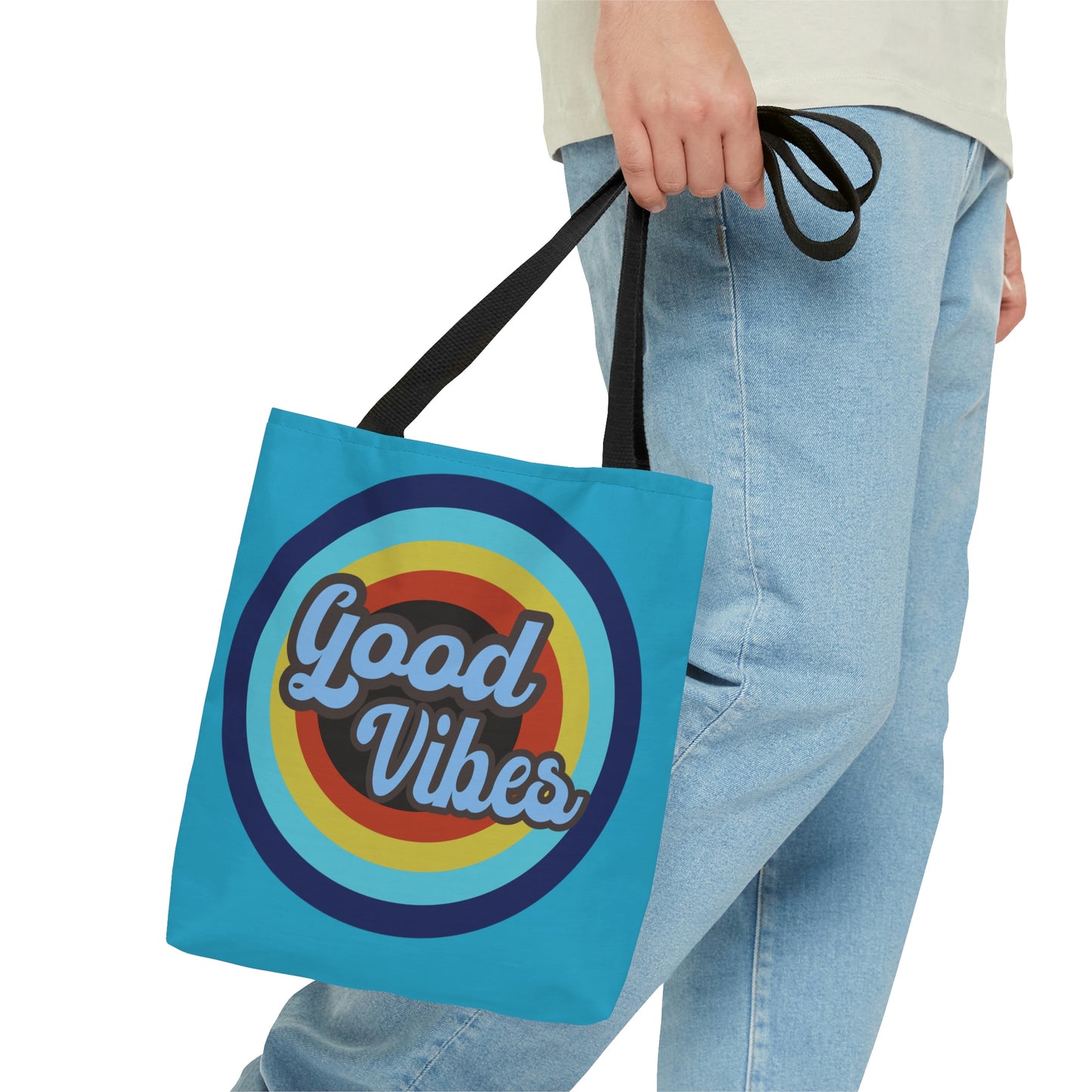 Good Vibes Beach Tote AOP Tote Bag Summer Fun Tote Women's Tote Gender Neutral Note Towel Bag  Travel Tote Men's Tote