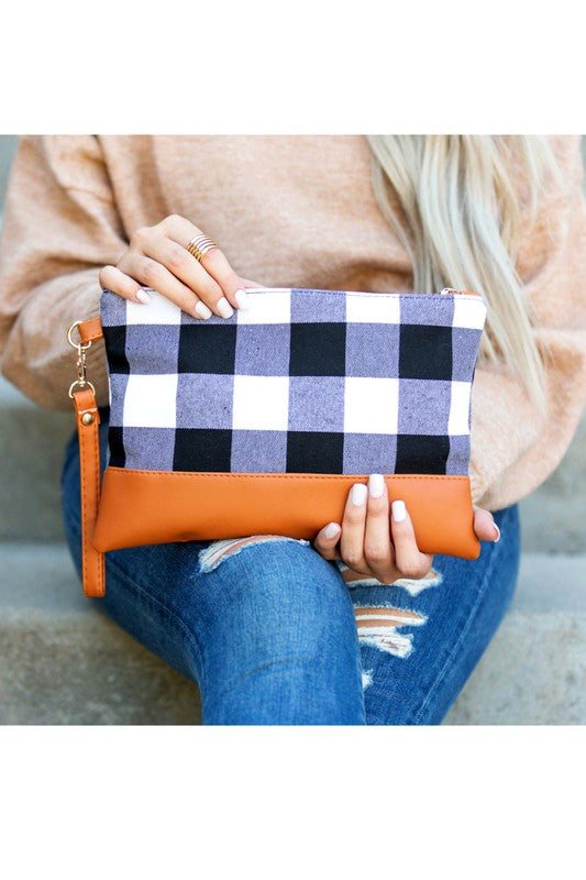 Buffalo plaid clutch new arrivals